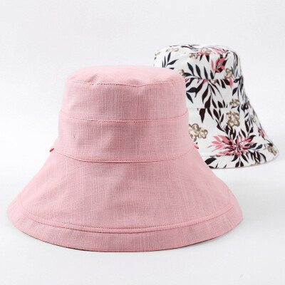 

Korean fashion basin hat sunscreen hat anti-ultraviolet female hat brim flanged cloth hat double foldable sunshade hat