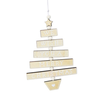 

Merry Christmas Letter Rotary Wooden Board Beads Ornament Xmas Tree Decoration