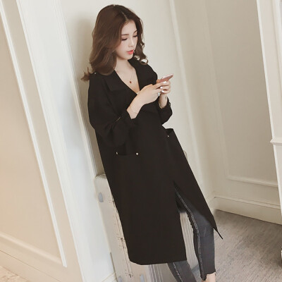 

Women Autumn Winter Loose Winter Solid Color Jackets Lapel Casual Long Sleeve Warm Coat