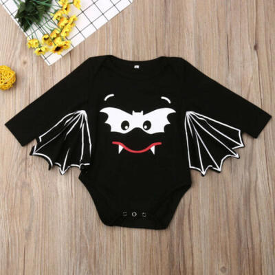 

Newborn Baby Boy Girl Clothes Halloween Bat Print Romper Jumpsuit Outfit Costume