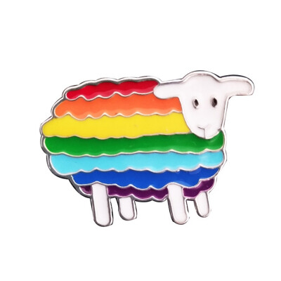 

222cm Metal Cartoon Rainbow Brooches Love-heart Shape Brooches Jewelry Decoration For Men Women Unisex