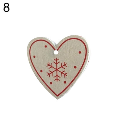 

20Pcs Snowflake Heart Star Wood Decor Christmas Tree Hanging Pendant Ornament