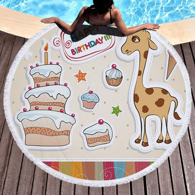 

Gobestart 1 PC Round Beach Pool Home Shower Towel Blanket Table Cloth Yoga Mat