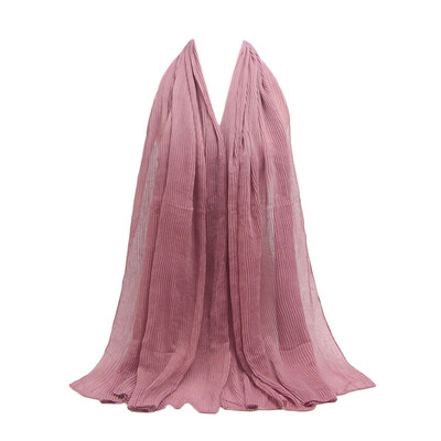 

Gobestart Fashion Pleated wrinkled cotton&linen Shawl Soft Muslim Scarf