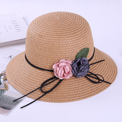

Summer big hat brim Beach Hat Womens beach trip foldable straw hat sunscreen Big Brim Hat