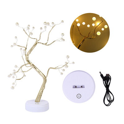 

LED Tree Lights Bonsai Lighted Pearl Tree Tabletop LED Tree Floor Lamp Battery-Operated Home Decor