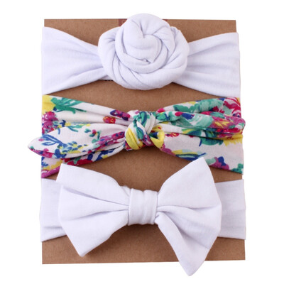 

3Pcs Baby Headwear Girls Cute Floral Bowknot Design Headband Headwear Apparel Photography