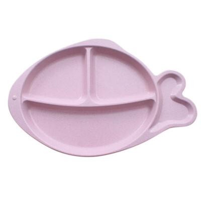 

Creative Fish Shaped Pure Color Wheat Straw Plate Dishes Food Feeding Fruit Snack Tableware Dinnerware For Baby Children