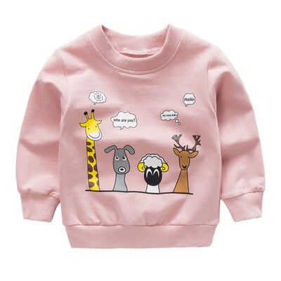 

autumn new long sleeve Sweatshirt baby boys&girls cute cartoon animals print casual Sweatshirt