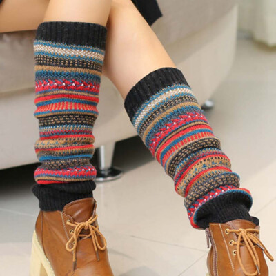 

Women Winter Soft Long Socks Knit Crochet Fashion Leg Legging Stocking Warmers