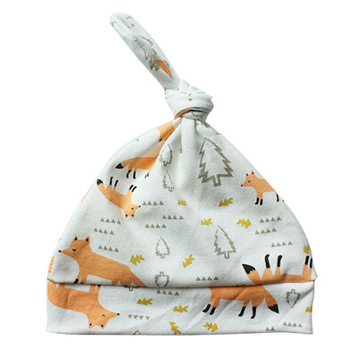 

1pcs Baby Hats cotton Knotted Cartoon Printed Hats&Caps For 0-24 Months Newborn Baby Accessories