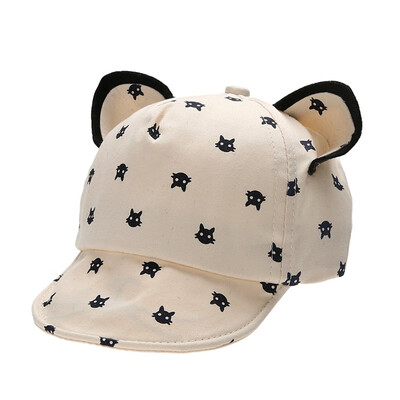 

Baby Summer Hat Lovely Cat Ear Sun Hat Kids Baseball Cap for Children Newborn Toddler Boys Girls Cartoon Peaked Cap summer