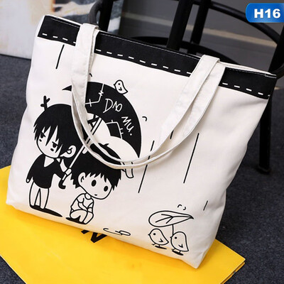 

New Simple Series Art Style Canvas Handbag Large Capacity Shopping Bag Women Single-Shoulder Bag