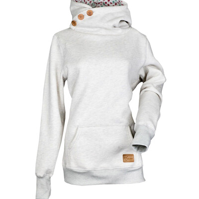 

New Single Breasted Women Hoodie Sweatshirt Spring Casual Solid Long-Sleeve Lady Hoodies