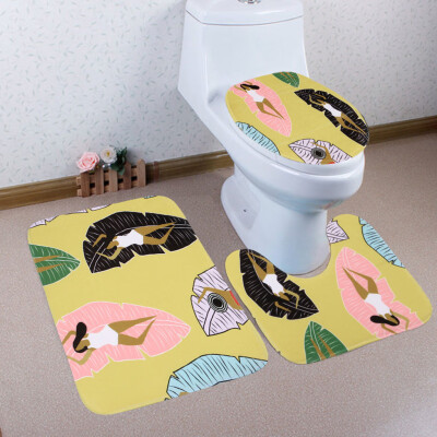 

〖Follure〗Bathroom Toilet Three Piece Floor Mat Door Mat Bathroom Carpet