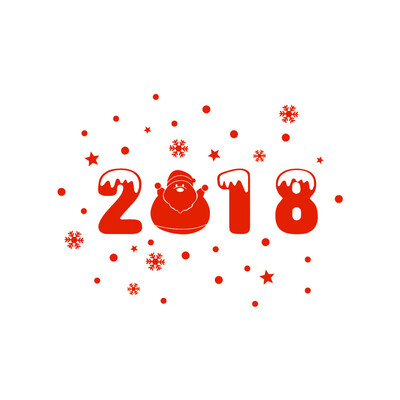 

Gobestart Happy New Year 2018 Merry Christmas Wall Sticker Home Shop Windows Decals Decor