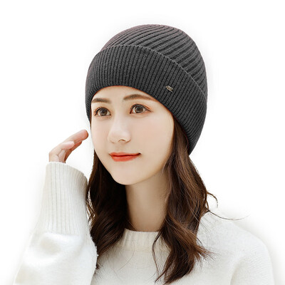 

2019 new winter mens&womens outdoor solid color cuff wool hat dome knit hat factory wholesale