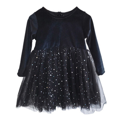 

Girls Starry Dress Princess Dress Mesh Girls Clothes Children Clothing Long Sleeve Autumn Girls Dresses