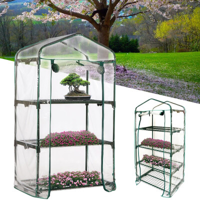 

345-Tier Transparent Rectangle Waterproof PVC Warm Garden Tier Mini Household Plant Greenhouse Cover without Iron Stand