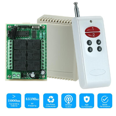 

433Mhz DC 12V 6CH Channel Universal 10A Relay Wireless RF Remote Control Switch Receiver Module&3PCS 6 Key RF 433 Mhz Transmit
