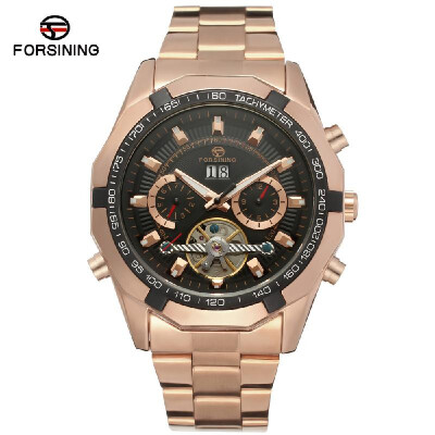 

Forsining Fashion Mens Watches Noctilucent Mechanical Movement Waterproof Business Analog Dial Stainless Steel Band Strap Wrist W