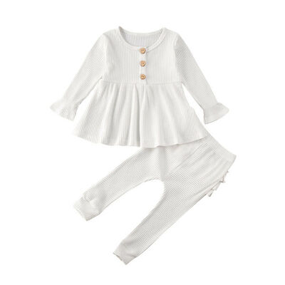 

Infant Kids Baby Girl Clothes Knitted Tops DressRuffle Leggings Pants Outfit