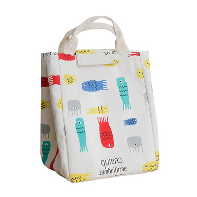 

Tote Bag Cotton Cooler Bag Large Capacity Case For Lunch Box Kitchen Utensils Waterproof Cartoon Insulated Lunch Bag