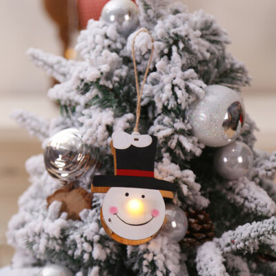 

Toponeto Christmas Glowing Wooden Pendant Christmas Tree Ornament