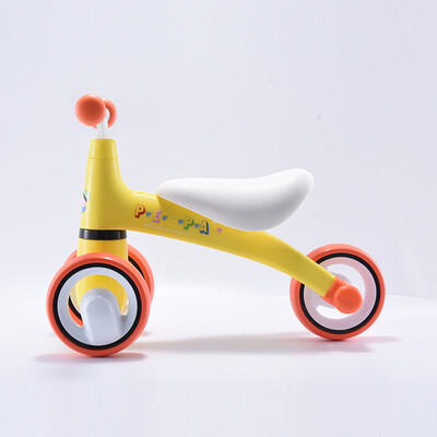 

Lebei childrens scooter walker 1-3 years old slide car baby yo car child balance car without pedal yellow pig Peggy genuine authorized