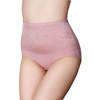

Comfortable High Rise Flower Pattern Women Briefs Fashion Simple Soft Cotton Blend Breathable Panties -XXL