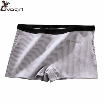 

Women Safety Shorts Pants Seamless Thread Mid Waist Panties Anti Emptied Boyshorts Underpants Girls Slimming Underwear