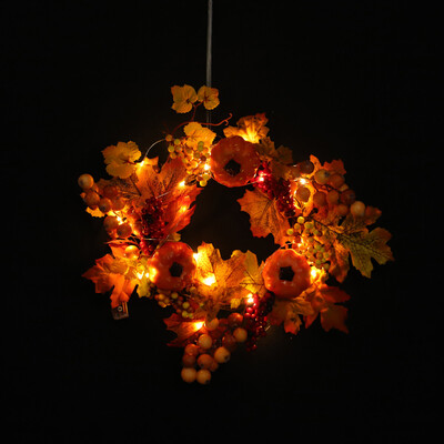 

Gobestart Pumpkin Harvest Silk Fall Front Door Wreath Front Door Decor with Rich Fall Col