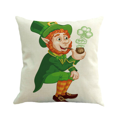 

St Patricks Day Green Home Decor Throw Pillow Case Cushion Cover Cotton Linen Home Decorative