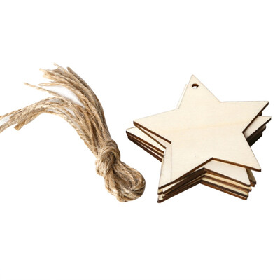 

10PcsSet Christmas Hanging Ornaments Wooden Slices Crafts Pendant With Burlap Rope For Home Xmas Tree Bar Shop Decor Decoracion