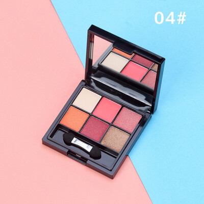 

6 Colors Smoky Warm Eyeshadow Makeup Palette Pigment Eyeshadow Cosmetics Waterproof Eye Shadow Palette With Brush