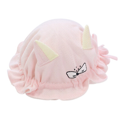 

Baby spring hat new baby cartoon lace head cap fishing cotton soft bow-knot adjustable hat for 0-3M