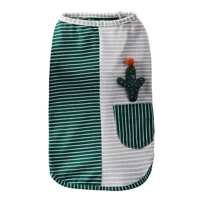 

Pet Spring Summer Costume Dogs Breathable Cotton Sleeveless Stripes T-shirt
