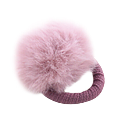 

1pcs Fake Rabbit Fur Ball Elastic Hair Band Cute Girls Hairband Children Fur Ball Elastic Hair Band Rope Hair Accessories