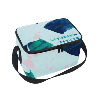 

ALAZA Lunch Box Insulated Leaves Art Design Lunch Bag Large Cooler Tote Bagfor Men Women
