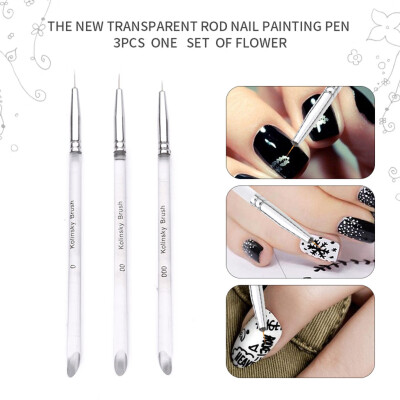 

〖Follure〗3PC Nail Art UV Gel Polish Design Dot Painting Detailing Pen Brushes Tool Set