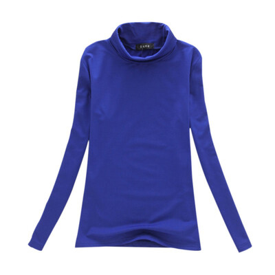 

Multi-colors Autumn Winter Women Tops Long Sleeve Turtleneck Women T-shirt Solid Stretch Tops Women Silm Bottoming Shirt Tops W4