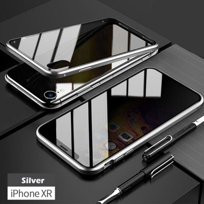 

Case for iPhone XRPrivacy Magnetic Anti-Peeping Front&Back Tempered Glass Full Screen Coverage Support Wireless Charging