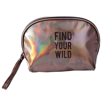 

Female toiletry bag Creative Cute Fashion Letters Pattern Decoration Storage Laser Cosmetic Makeup Pouch Pocket Handbag