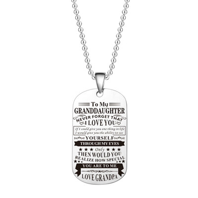 

Dog Tags Pendant Necklace Family Jewelry To My Grandson I Love You Love Grandson Necklace