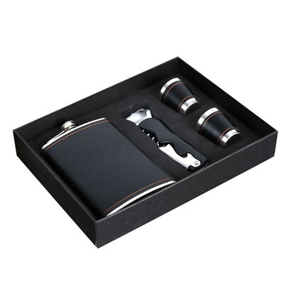 

4Pcsset 9 oz Stainless Steel Hip Flask Alcohol Bottle Kettle with Corkscrew Cup Leak Proof