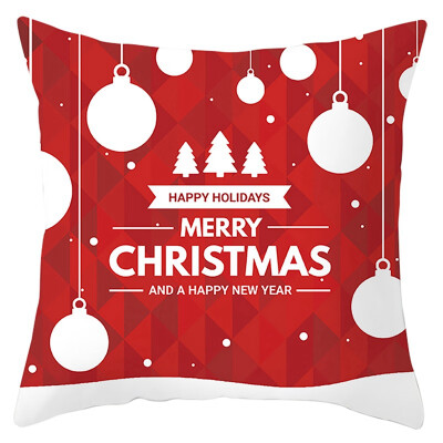 

45x45cm Christmas Red Pillowcase Soft Peach Velvet Decorative Printed Pillowcase With Zipper Poszewki Na Poduszki Kissenbezug