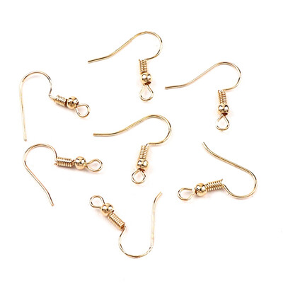 

Wholesale 100 Pcs Silver Earrings Hook Coil Ear Wires Bulk Jewelry Making DIY