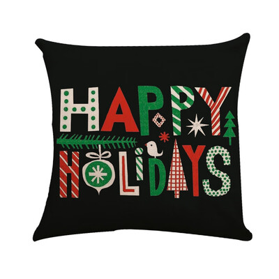 

〖Follure〗Xmas Cotton Pillow Case Linen Cushion Cover Merry Christmas Home Decoration