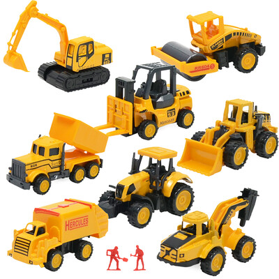 

8pcs Children 164 Alloy Excavator Sliding Toy Construction Vehicle Model Boys Birthday Holiday Gift