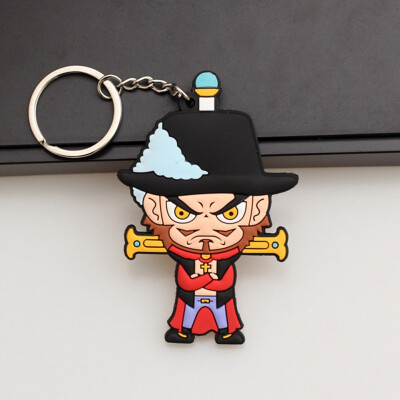 

CAR-TOBBY Anime One Piece Key Chain Luffy Straw Hat Pendants Keychain Metal Keyring